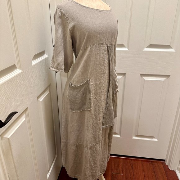 Contessa Teresa Women's 100% Linen Maxi Tunic Dress Size S Gypsy Boho (NEW) - Picture 8 of 14